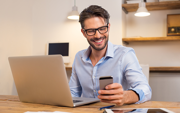 Man working on a computer